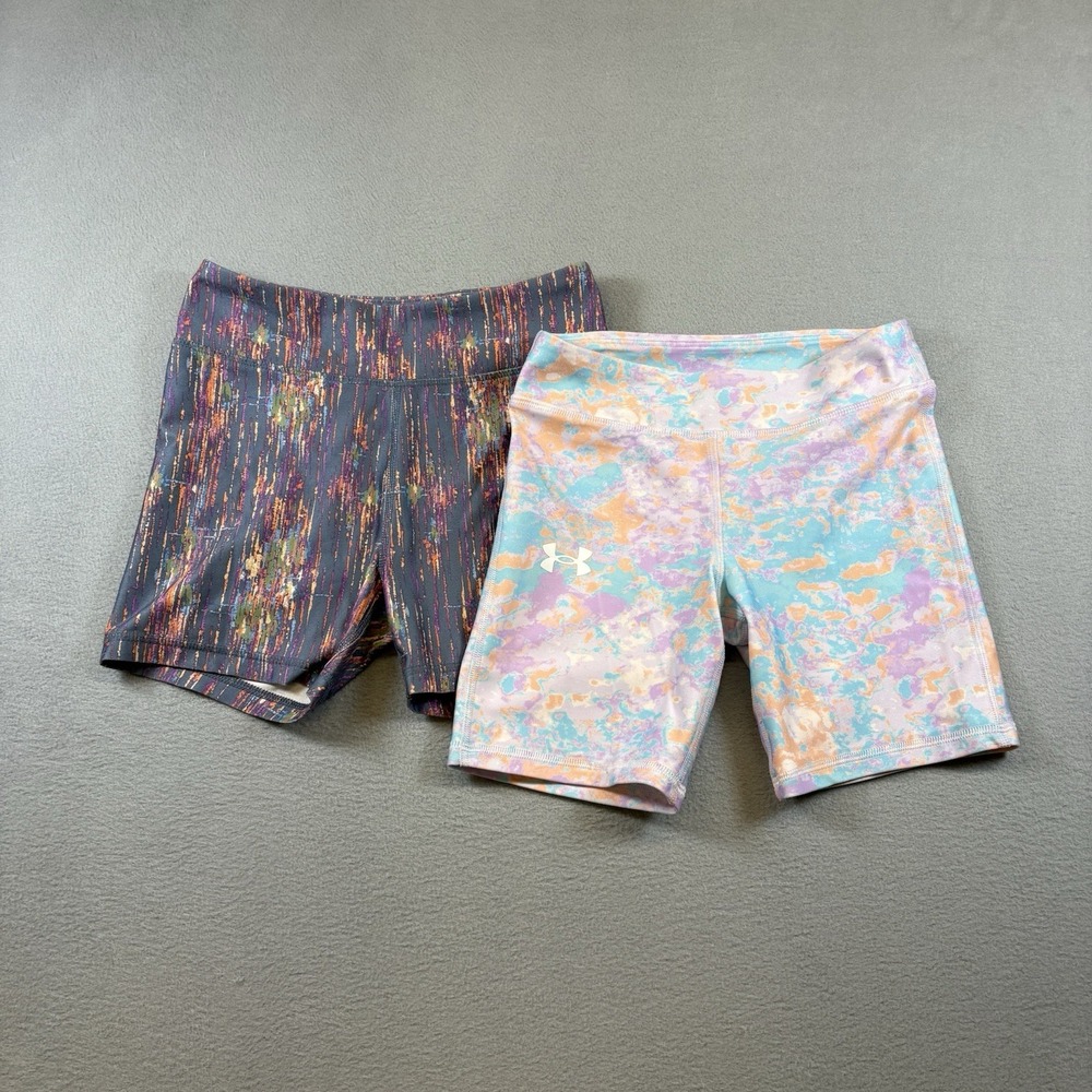 Lot of 2 Girls Athletic Compression Shorts Under Armour DSG Youth Medium Sports